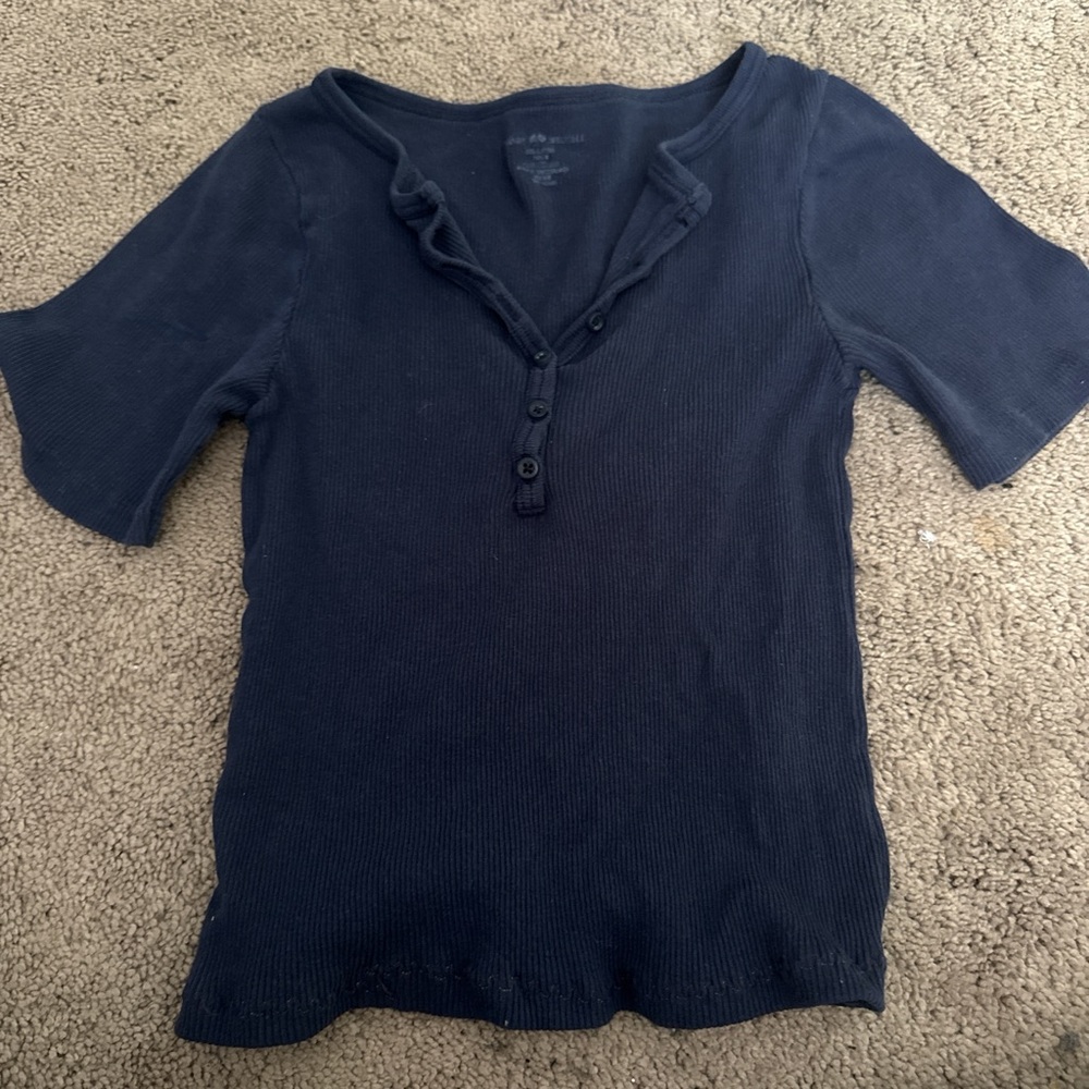 Brandy Melville Navy Short Sleeve Top